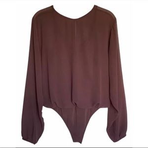 Express Chiffon Thong Bodysuit with Camisole